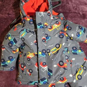 The Children's Place Kids' Car Print Jacket - Gray with Red and Yellow